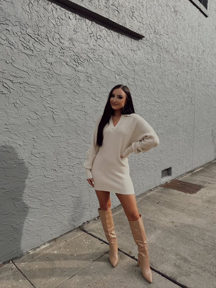 Choose You Textured Sweater Dress