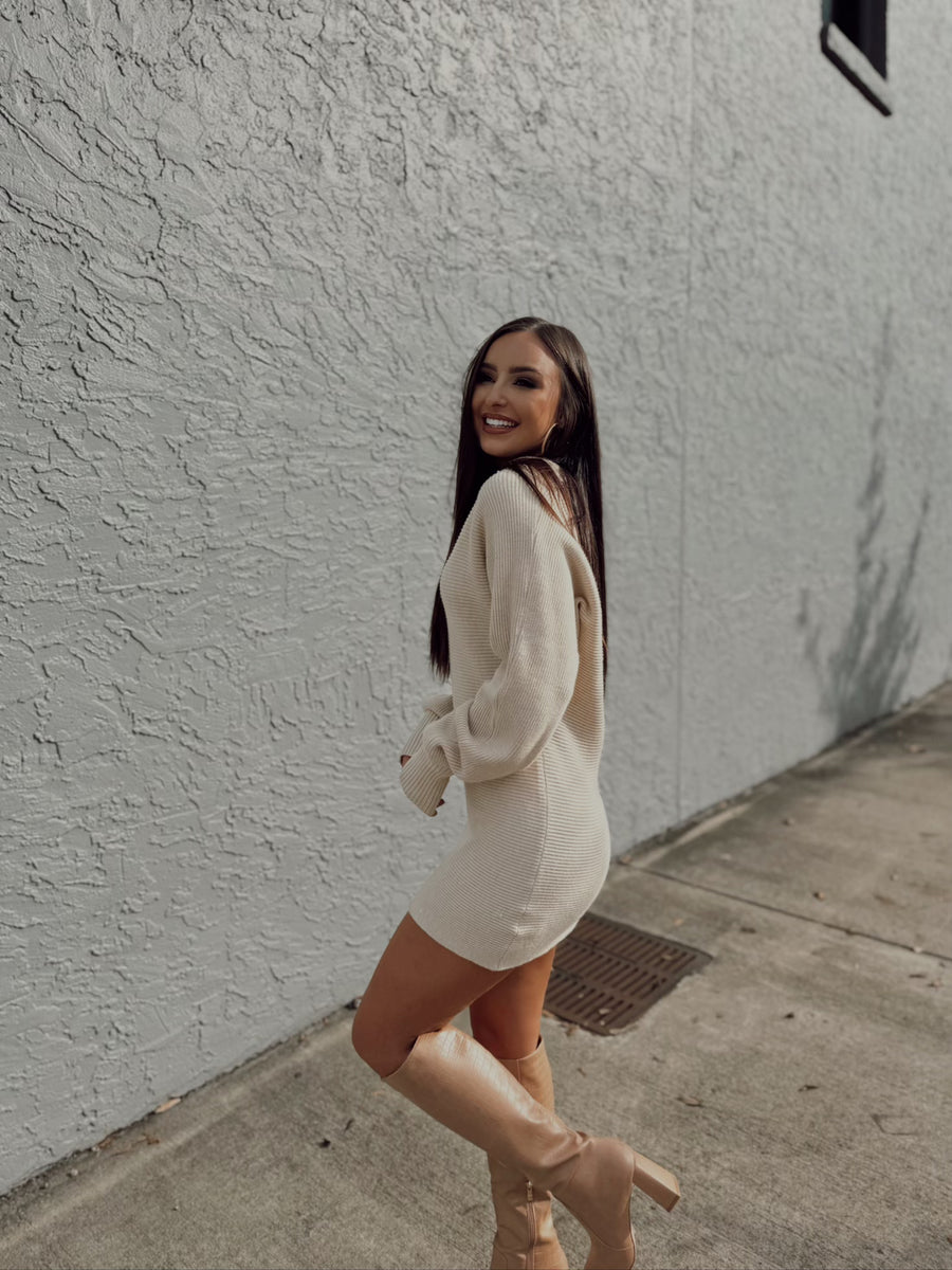 cream sweater dress Monique Maxi - XL Size - Women's Dresses minute dinner Choose You Textured Sweater Dress