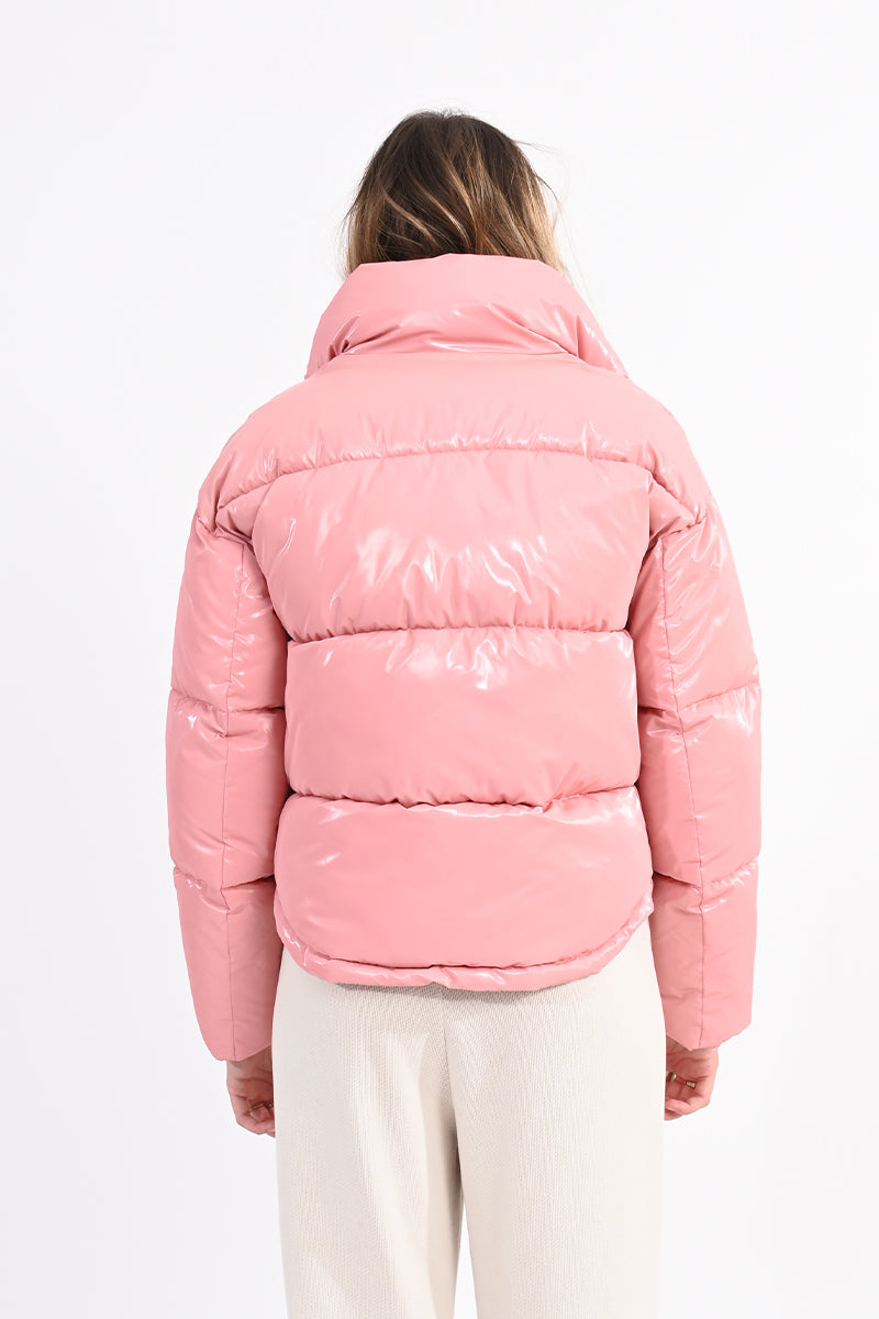 Zara pink puffer on sale jacket