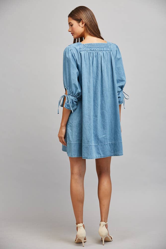 Denim Darling Smocked Denim Dress – Red's Boutique Online