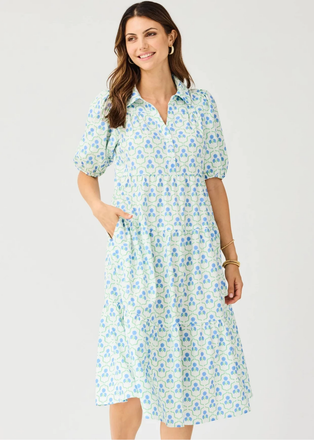 eloise midi dress Eloise Sweetbriar Lattice Blue Midi Dress Medium