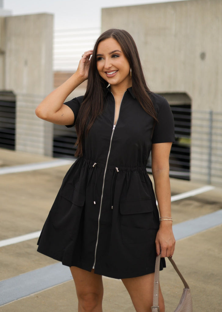 black cinched waist dress Solid Pocket Cinch Small The ruched side detail colour:Light Blue Women Plus Size Elegant Sexy Summer Dress