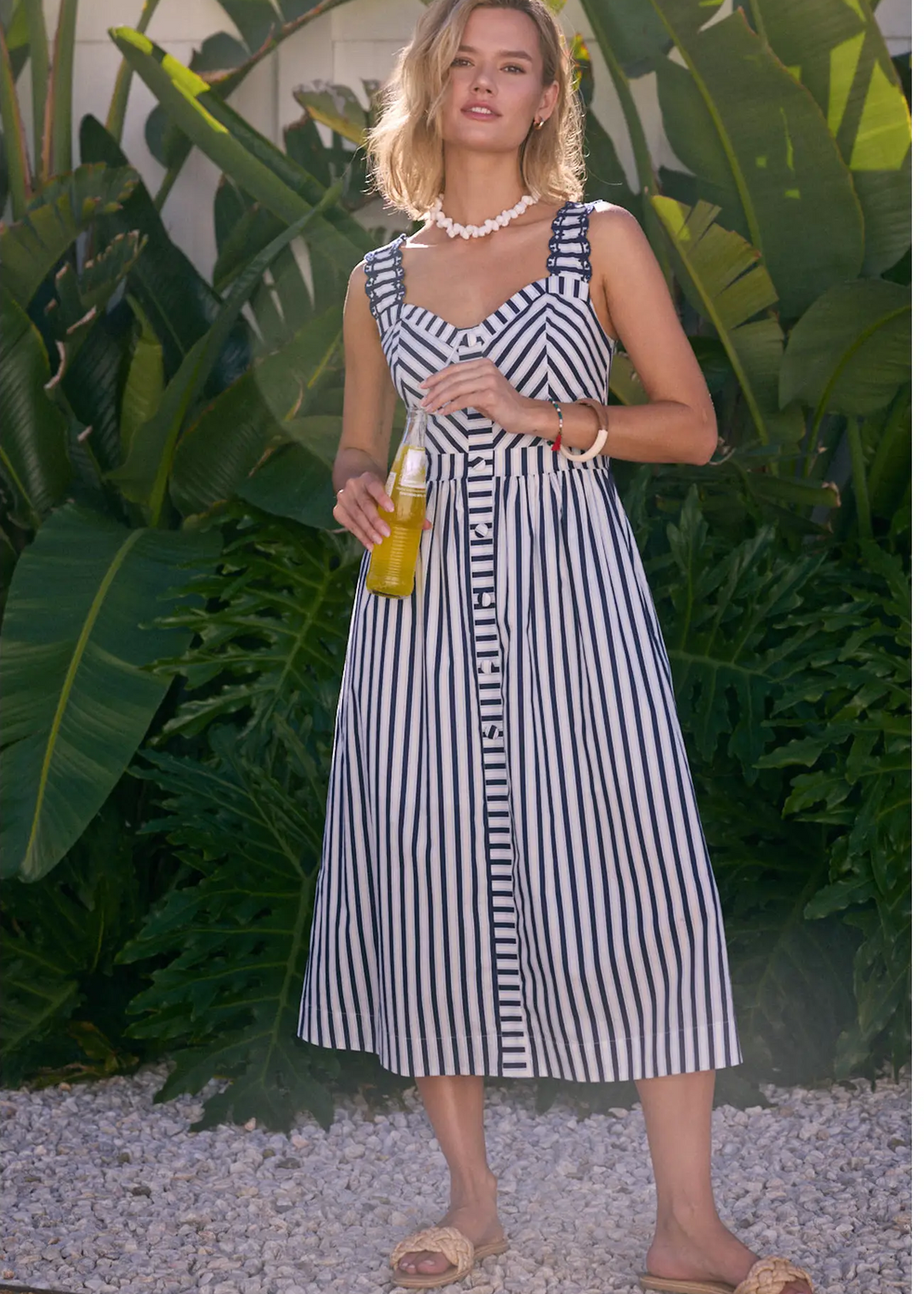 United We Stand Stripe Midi Dress - Navy – Red's Boutique Online