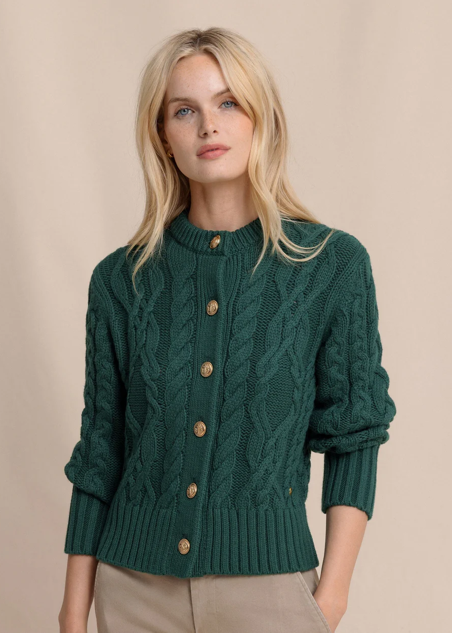 TOGGLE BUTTON CABLE KNIT カーディガン　SLY　緑 TOGGLE BUTTON CABLE KNIT カーディガン SLY 緑 SLY | TOGGLE BUTTON